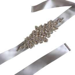 Ceintures L5YC 270x4cm Femmes Mariage Sash Élégant Rhombique Strass Faux Cristal Ruban De Mariée Large Taille Ceinture Bijoux Robe Cummerbund