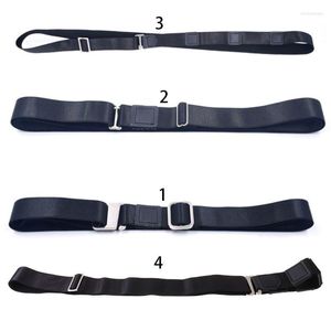 Cinturones L93F Hombres Mujeres Camisa Stay Antideslizante Vendaje Ajustable Soporte a prueba de arrugas Correas de fijación Bloqueo Escondido Cinturón Formal Oficina