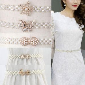 Ceintures dames ceinture de perles cloutées de diamants corset large blanc femme auto-noeud cravate robe de mariée