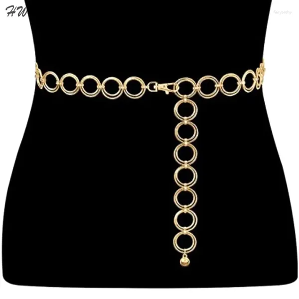 Cinturones Damas Estilo de Hip Hop Punk Cadena de cintura Punk Vestido ajustable Womans Belt Fashion Wistand