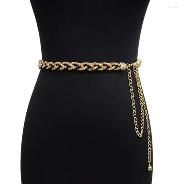 Cinturones Señoras Dulce Cinturón De Cadena De Metal Doble Cara Disponible Accesorios De Moda Para Mujer Traje Pequeño Con Camisa Suéter