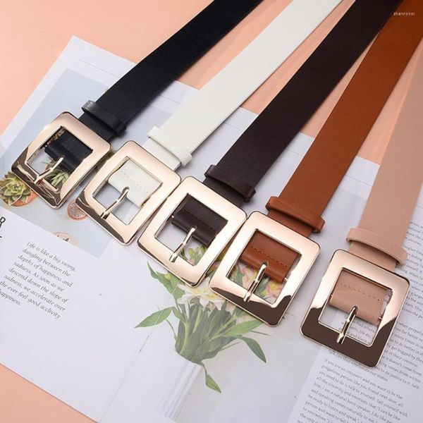 Cinturones Lady Belt Durable Unisex Faux Leather con hebilla de metal suave Wide Anti-break ajustable para Mujeres Hombres Pantalones Color sólido