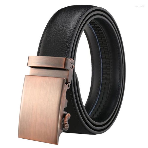 Ceintures LannyQveen Ceinture en cuir véritable pour homme Boucle automatique en peau de vache à cliquet pour homme Design de haute qualité