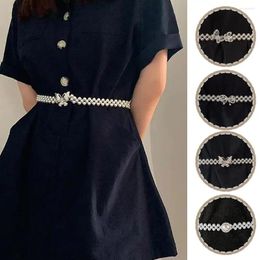 Cinturones Gran imitación perla cintura cadena cinturón elástico con faja decoración ropa vestido falda diamante mujer fashi h8i0