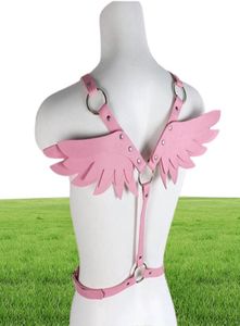 Ceintures en cuir harnais femmes taille rose ceinture ceinture ange ailes punk vêtements gothiques rave tenue fête bijoux cadeaux kawaii accessori6483012