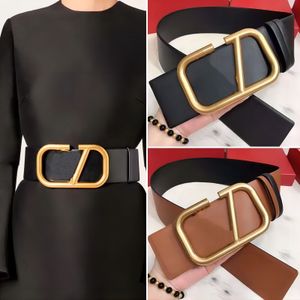 Ceinture en cuir Luxury Designer Largeur 7 cm Boîte de boucle en métal double élan à double face 7cm