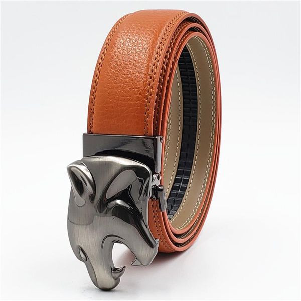 Ceintures Boucle Léopard Mode En Cuir Véritable De Luxe Designer Hommes Jeasn Ceinture Automatique Taille StrapBeltsBelts