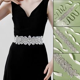 Ceintures luxueuses pour robe de mariée, avec strass incrustés, accessoires de couture à la main pour mariée, LyBelts Fred22