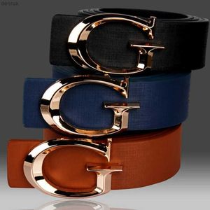 Cinturones de lujo de 3.3 cm de ancho G PU Leather Designer T M Men Outdoor Belt Soft Real Sports Accesorios Mujeres Black Beltl240409