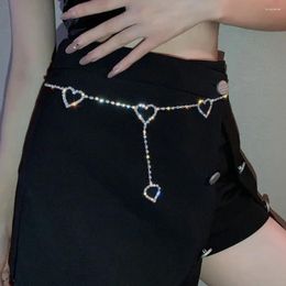 Ceintures Design de luxe Slim Fit robe de pantalon de fête Bling amour coeur chaîne ceinture ceinture sangle en métal ceinture
