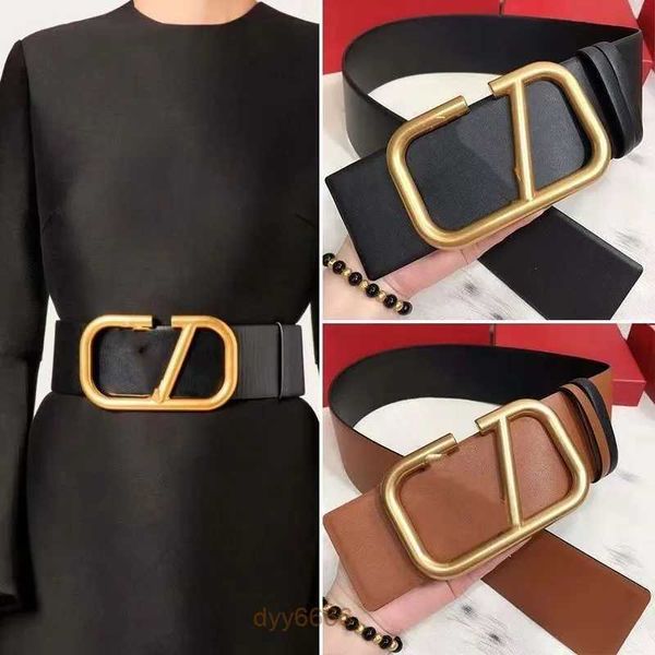 Cinturones Cinturón de diseñador de lujo Moda Mujer Ancho7 cm Cuero negro Hebilla de metal Hermosa Opción 90-125 cm Marca Accesorios de ropa Doble regalo Dwae