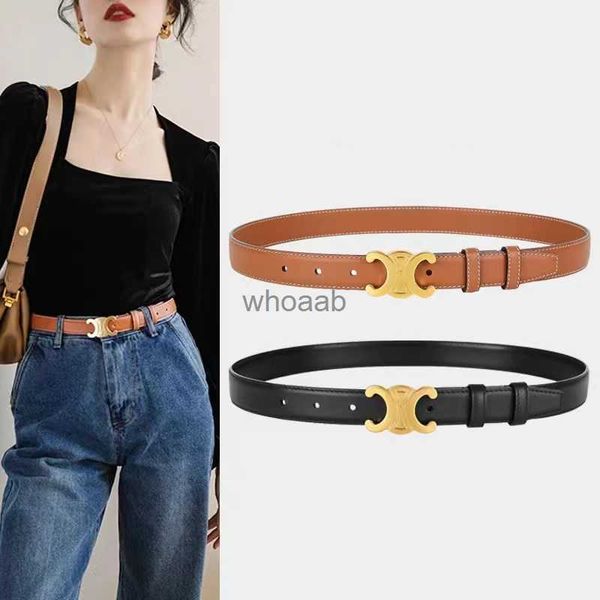 Cinturones Cinturón de diseñador de lujo para mujer Cinturones de diseñador Mujer 3.0 cm Ancho Ceinture Luxe Cintura Bronce ceIines Hebilla Cuero genuino Alta calidad 2024 240226