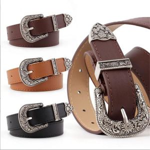 Ceintures de luxe marque de créateur 2022 femmes argent cuir Western Cowgirl taille ceinture mode métal boucle ceinture pour femmesceintures