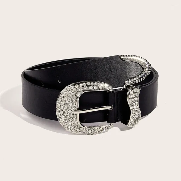 Ceintures de luxe Designer Y2K Style gothique noir argent métal boucle strass ceinture corps quatre saisons femmes jean robe décoration