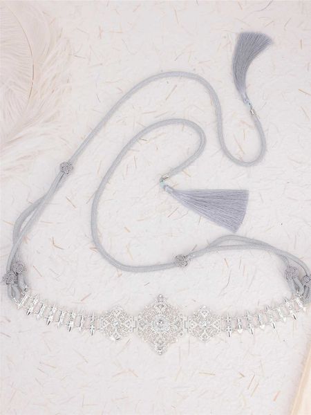 Ceintures De Luxe Marocain Nouvelle Chaîne De Taille De Corde avec Argent Creux Eau Diamant Incrusté Robe De Mariée Décoration Bijoux Ceinture Q240401