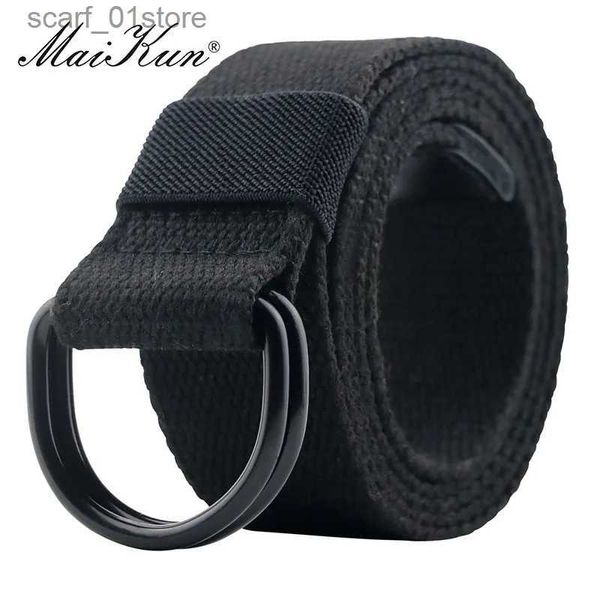 Cinturones Maikun, cinturón táctico de lona para hombre, cinturón unisex de alta calidad con doble anilla en D, cinturón informal de lona para mujer, tela para Jeans L231117