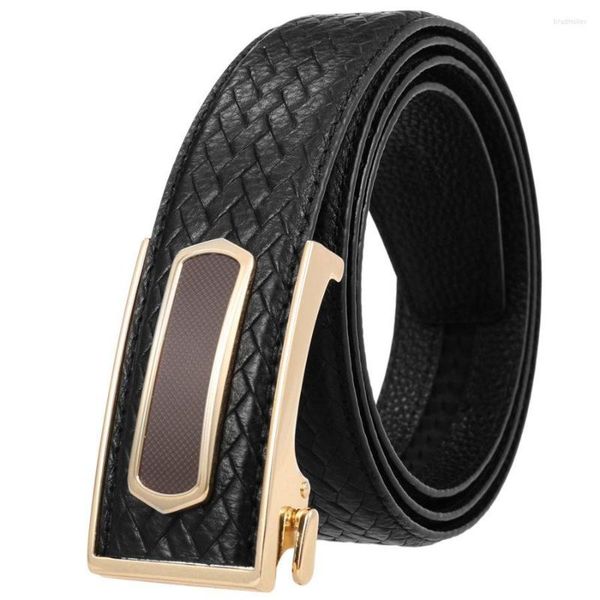 Ceintures Homme Ceinture Mode Boucle Automatique Ceinture Homme En Cuir À Cliquet 110cm-125cm Luxe Largeur: 35mm