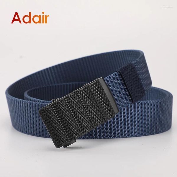 Ceinture en nylon en nylon en ligne ceinture de boucle de tissu masculin mode décontracté concepteur de boucle automatique pour jeans travaillant à sangle mâle zx011