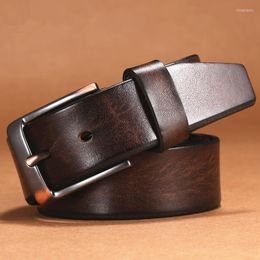 Riemen heren riem premium dikke koeien lederen vintage pin buckle casual jeans hoogwaardige zakelijke werkjurk duurzaam