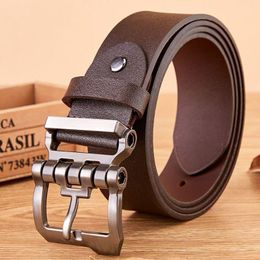 Cinturones de negocios para hombres, Retro, juvenil, con cinturón de mezclilla, hebilla de aleación mecánica de calidad, cinturones genuinos