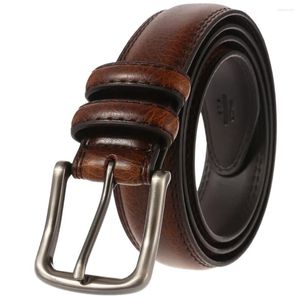 Ceintures Ceinture en cuir véritable pour hommes, faite à la main, en cuir de vache, modèles classiques pour le travail, les affaires et les loisirs, marron