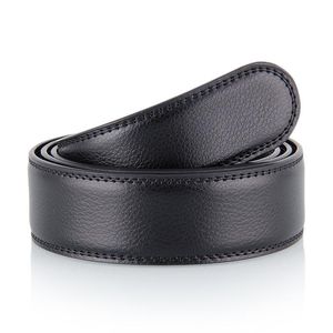 Cintos masculinos sem fivela de couro tira de cinto fivela automática 3,5 cm dupla face de duas camadas de couro bodybelts sem cabeça