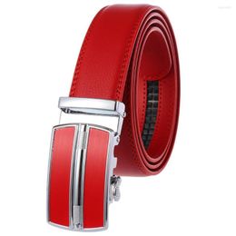 Ceintures Men Automatic Buckle Leather Band Band Birthday Wedding Party Pantal