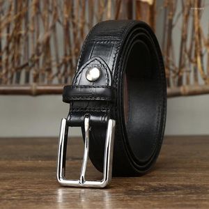 Ceintures hommes ceinture vache en cuir véritable boucle ardillon mâle Cinturones Para Hombre hommes 100 105 110 115 120 125