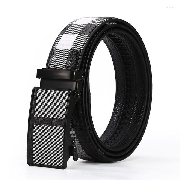 Ceintures Hommes Ceinture En Métal Boucle Automatique Marque De Luxe De Haute Qualité Pour Célèbre Travail D'affaires Bracelet Noir