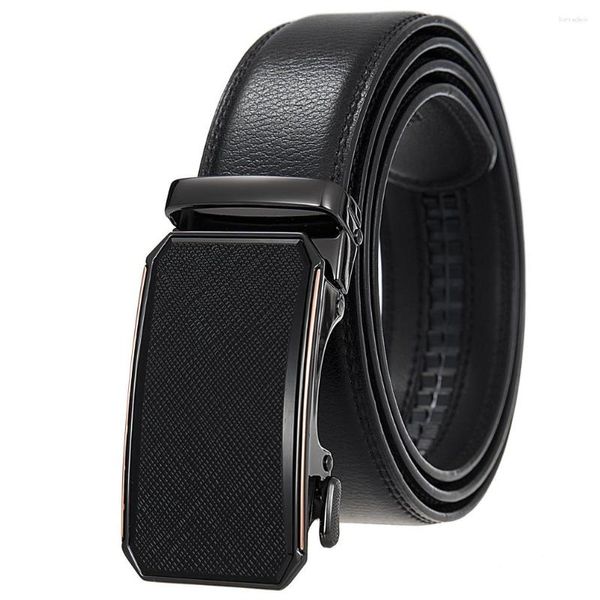 Cinturones Hombres Cinturón Metal Hebilla automática Cuero de alta calidad para trabajo de negocios Diseñador casual Correa de moda