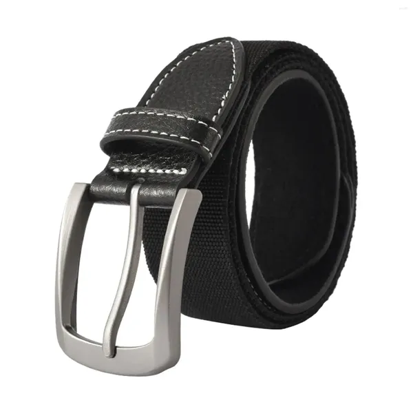 Cinturones Hombres Negro Moda portátil de 110 cm Holte de una sola fila Cinturón de cintura duradero para el trabajo de boda Cosplay