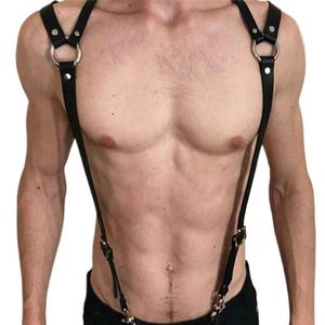 Cinturones Hombres Imitación Cuero Cuerpo Pecho Arnés Ajustado Sling Hebilla O-Rings Suspender BeltBelts