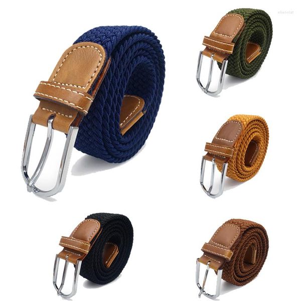 Ceintures hommes jeans ceinture élastique extensible ceinture noire toile tressée cuir tissé large métal pour