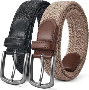 Riemen heren riem twee pack elastisch geweven casual 1 3/8 