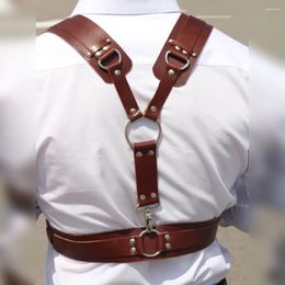 Cinturones ropa masculina sexy tirantes de cuero falso de diseño de moda