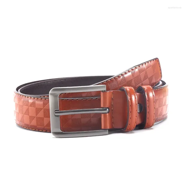 Ceintures Fashion Men's Luxury Buckle Buckle Designer décontracté Fancy Vintage PU Leather