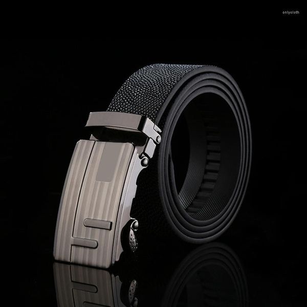 Ceintures Ceinture en cuir pour hommes Jeans costumes boucle aléatoire en bracelet noir PD-0010