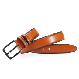 Ceintures Ceinture décontractée en cuir pour hommes décorative lisse avec boucle à broche unique pour le bureau de travail d'affaires