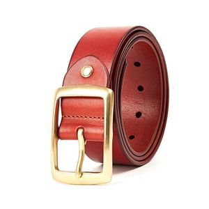 Cinturones Jeans de cuero casual de lujo para hombres Cinturones anchos 4 mm de espesor Punta de aleación Latón sólido Hebilla de calidad superior Cinturón de vestir de trabajo para hombres 231201