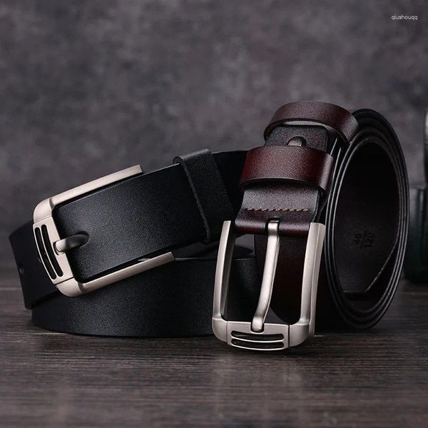 Ceintures hommes de luxe mode en cuir véritable boucle ardillon ceinture d'affaires bureau robe formelle Strapon noir marron Gentleman ceinture