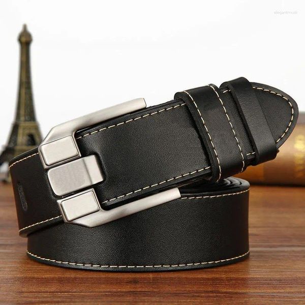 Cinturones para hombres con aguja hebilla de cuero ancho de cuero de 120 cm de ocio