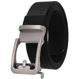 Cinturones Cinturón de trinquete de nylon para hombres Sin agujeros Cinturón de utilidad web completamente ajustable para hombres con cinturón de hebilla deslizante automático Z0228