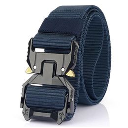 Ceintures Ceinture tactique en alliage dur pour hommes, déverrouillage rapide, boucle enfichable, nylon 1200D, équipement militaire 2287