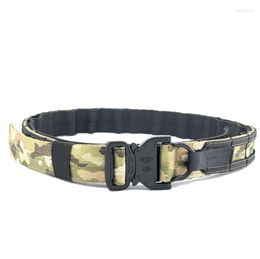 Ceintures Men039 Tactical Belt Military Survival MOLLE MULTIFONCTION Double couche Formation Multicam Battle Metal Buckle8865471