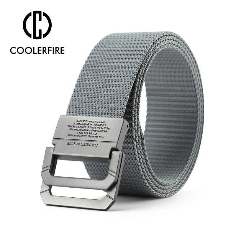 Belts Mens belt automatic buckle metal woven belt mens canvas nylon high-quality belt leisure sports student HB009 Q240401