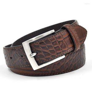 Ceintures hommes mode taille Imitation Crocodile motif avec cuir fendu luxe mâle concepteur ceinture accessoires prix usine