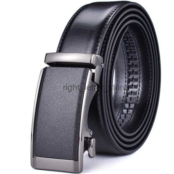 Ceintures Ceinture à cliquet en cuir véritable pour hommes avec boucle coulissante automatique grande taille YQ231026