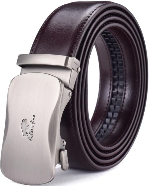 Ceintures Ceinture habillée à cliquet en cuir pour hommes avec boucle coulissante automatiqueCeintures CeinturesCeintures