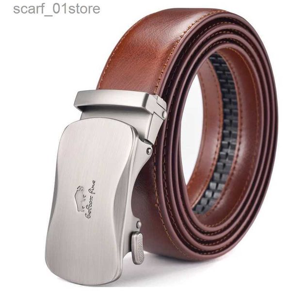 Ceintures Ceinture habillée à cliquet en cuir pour hommes avec boucle coulissante automatique L231117