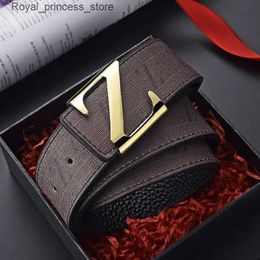 Ceintures pour hommes de luxe de luxe mode Z-bouton Zutton en cuir authentique pour hommes de haute qualité ceinture pour hommes Q240425